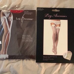 Thigh highs white and red